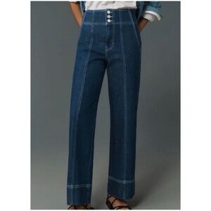 Anthropologie Pilcro Women’s Sz 28 Petite Seamed High Rise Flare Jeans Denim